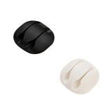 a pair of black and white knobs