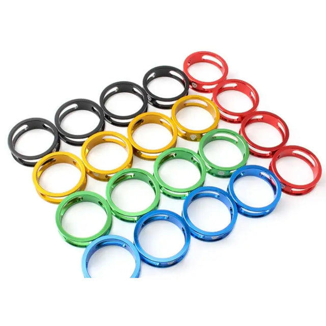 a set of colorful plastic rings