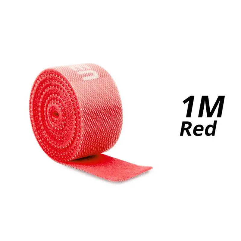 a roll of red tape with the number 1 on it