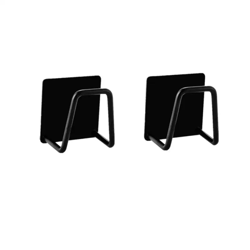 a pair of black metal bookends