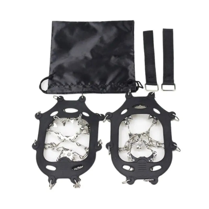 a pair of handcuffs with a black bag