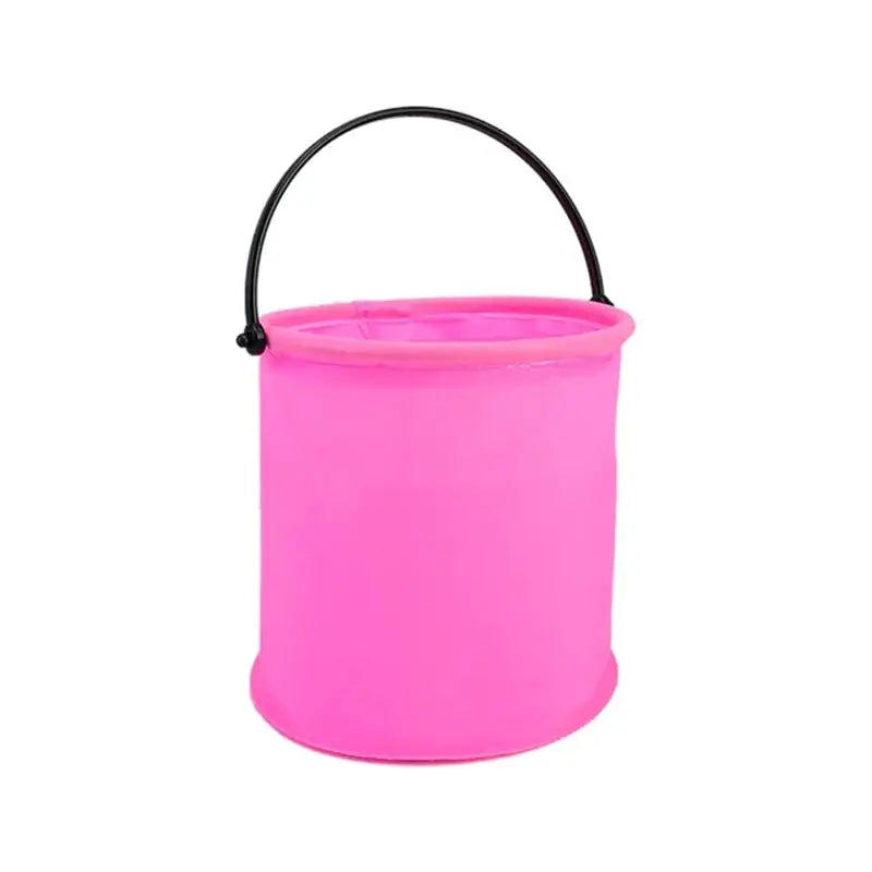 a pink bucket with a handle