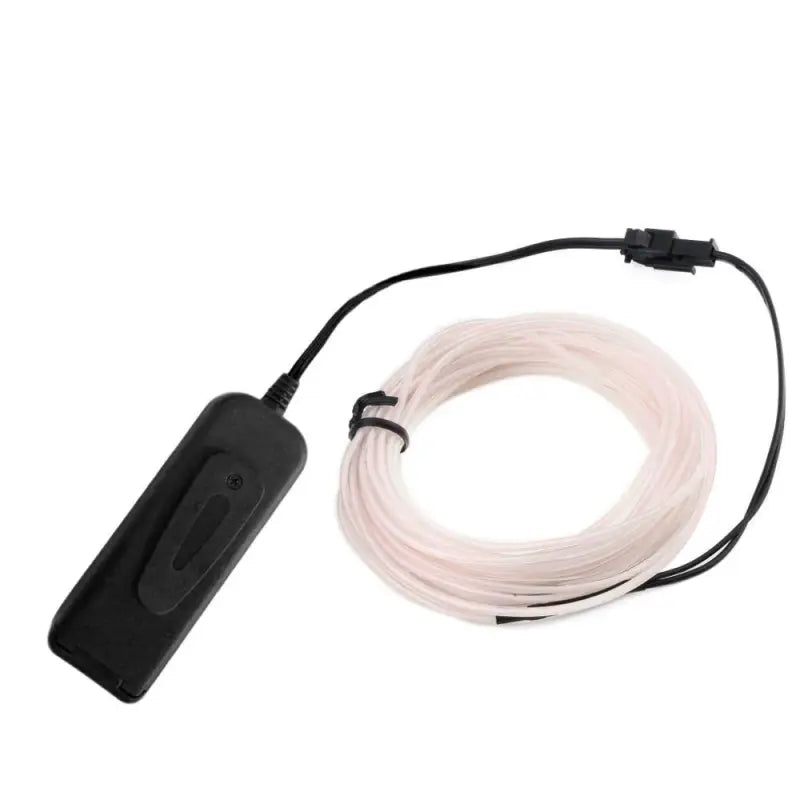 a white cord with a black cord