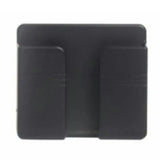 a black plastic card holder with two cards