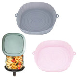 three different colors of plastic food containers