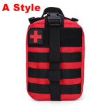 a red cross medical bag with black straps
