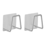 a pair of stainless steel wall hooks