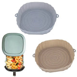 three different colors of plastic food containers