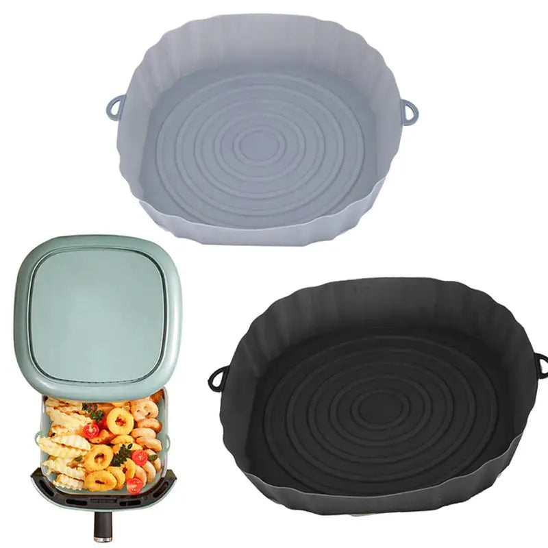 a set of three different frying pans