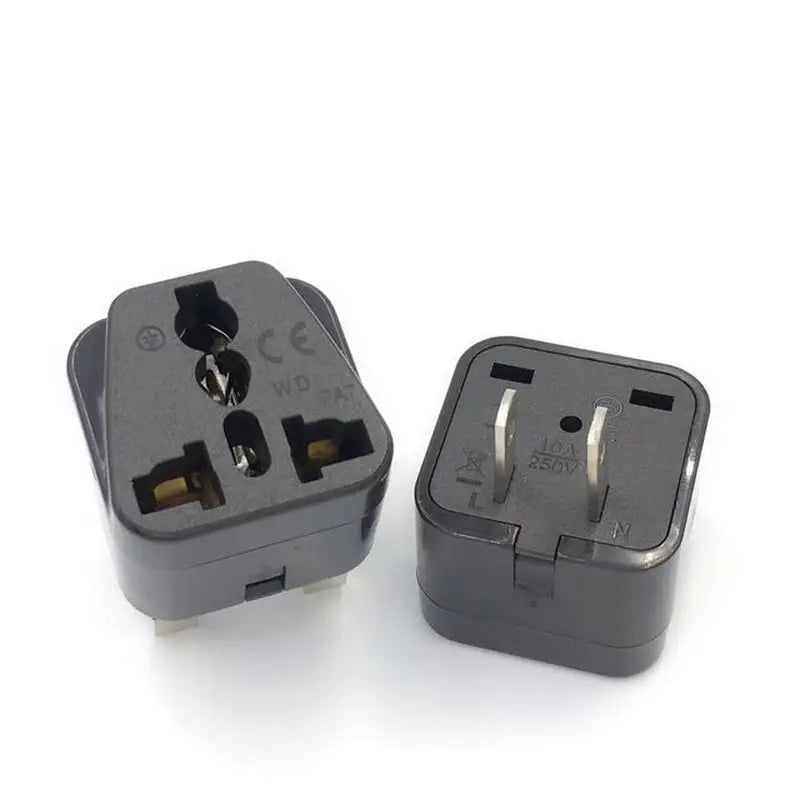 two black plugs on a white background