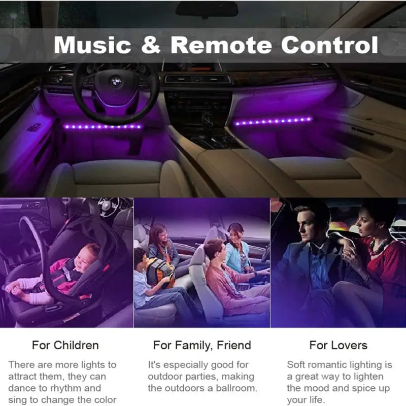 car interior lights with blue leds