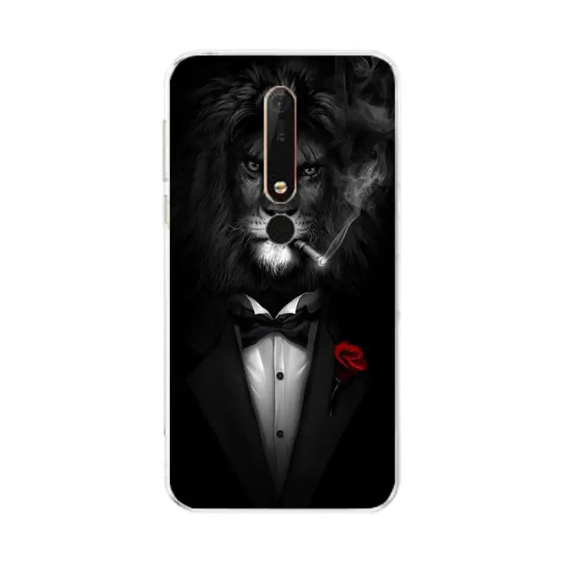 lion with rose phone case