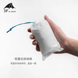 a hand holding a white tissue with a blue handle