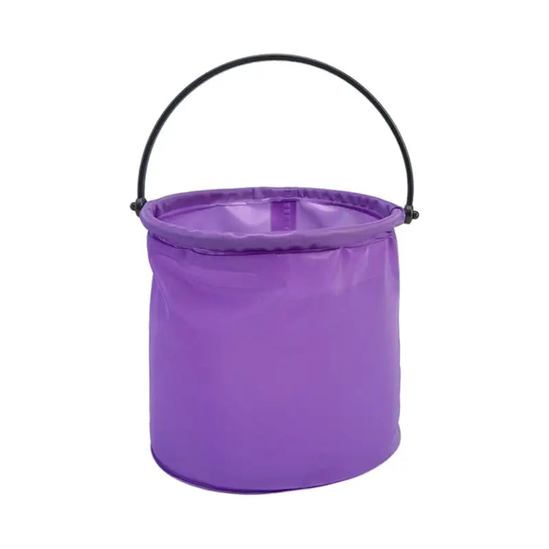 a purple bucket bag with a handle