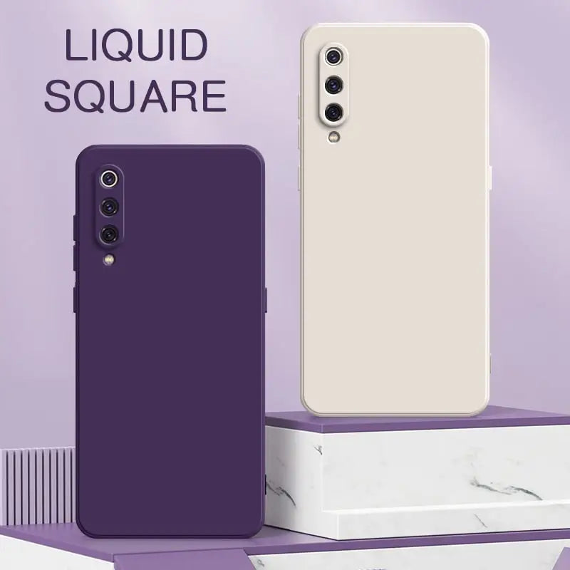 the liquid phone case is shown on a purple background