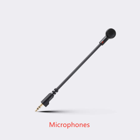 Long, slender microphone with a spherical top and audio jack connector.