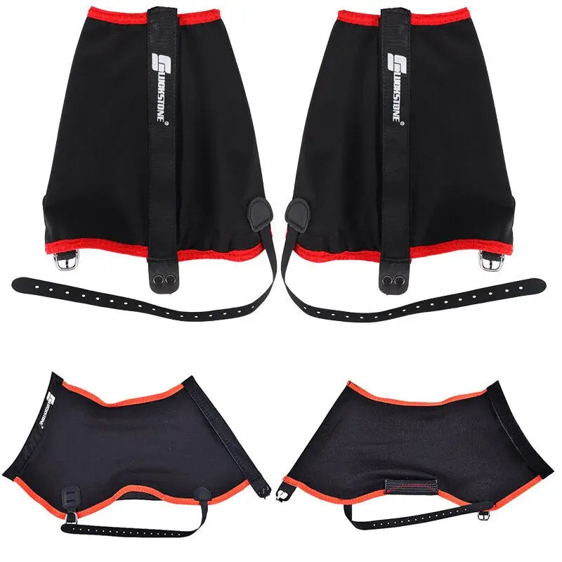 the back of a black and red harness with two different straps