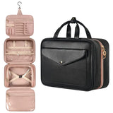 a black and pink bag with two compartments