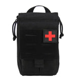 a black medical bag with a red cross on the front