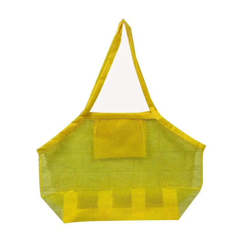 a yellow shopping bag with a zipper closure