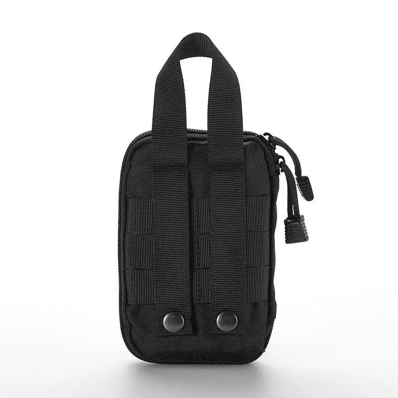 the black nylon pouch with a zipper closure