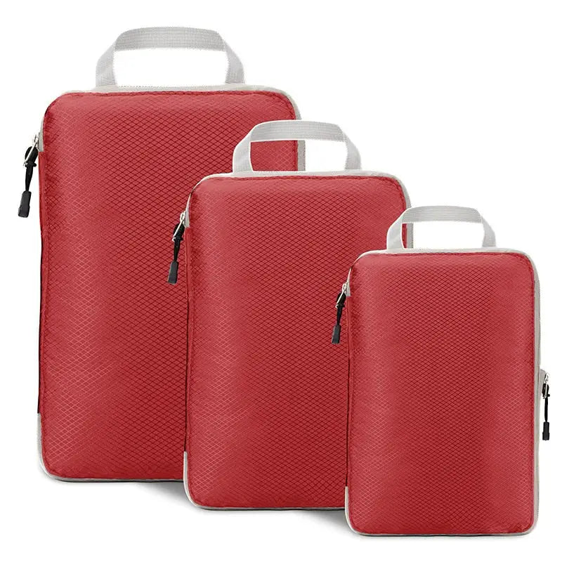 3 piece set of red lunch bags
