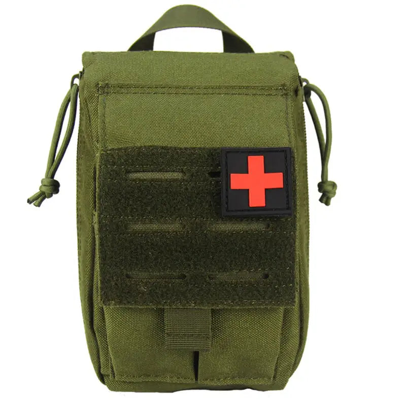 a medical pouch with a red cross on the front