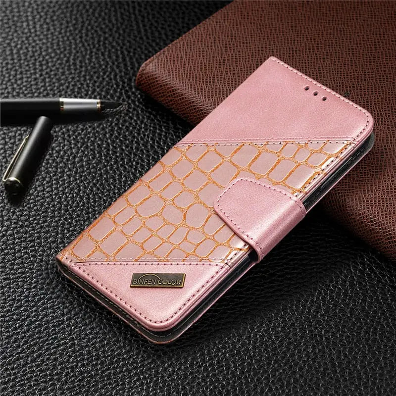 the crocodile leather wallet case for iphone
