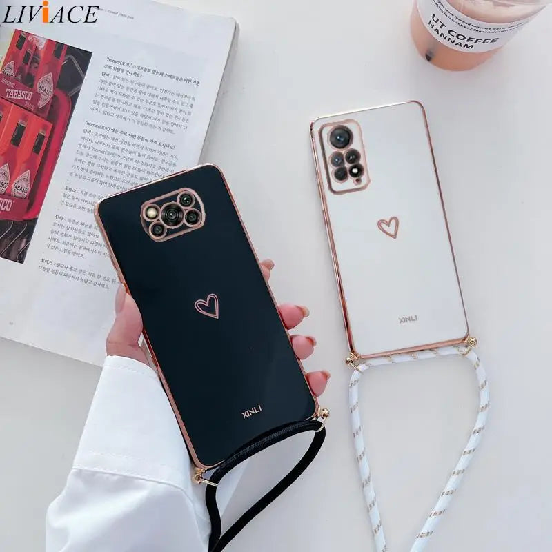 luxury heart phone case