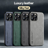 a close up of a group of four different colored iphone cases