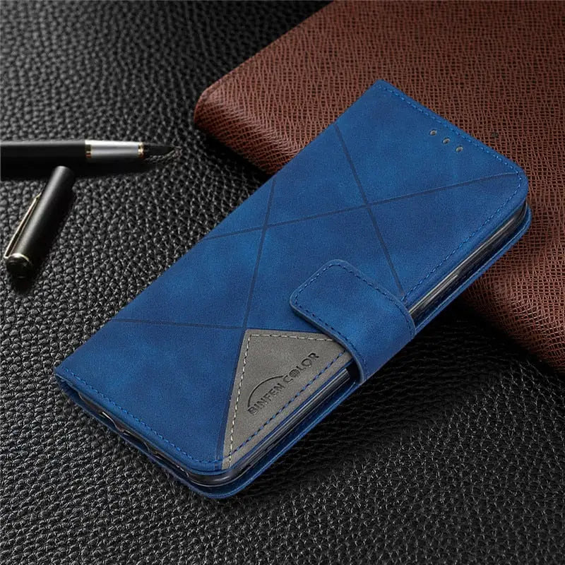 the blue leather wallet case for iphone