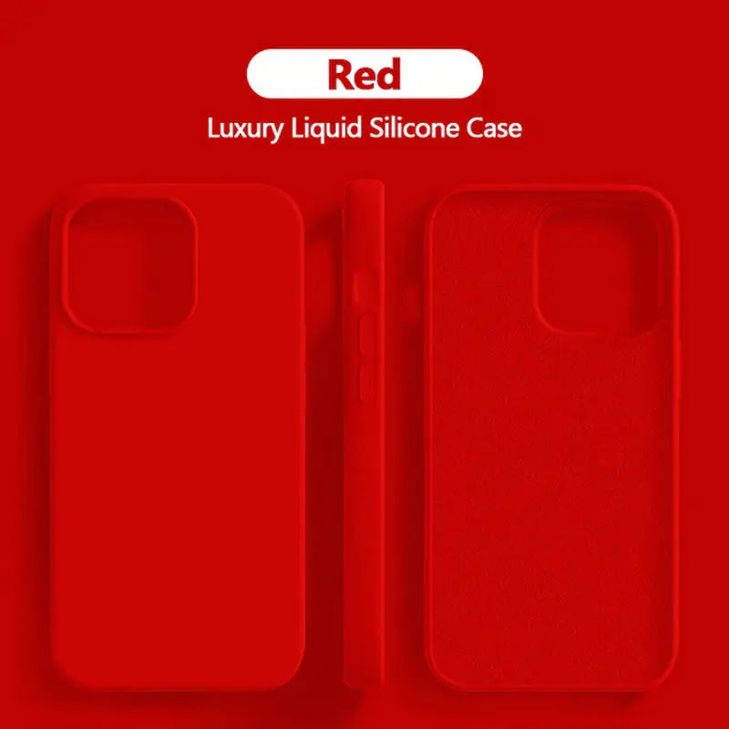 the red iphone case is shown with the red logo