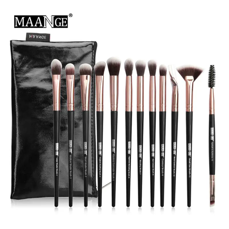 makeup brush set with case