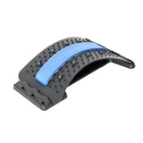 the blue plastic shoe clip is attached to a black plastic shoe clip