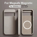 Luxury Magsafe Magnetic Case For Google Pixel 8 7 6 Silicone Wireless Charging Shockproof Case