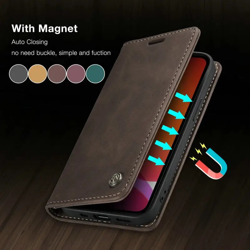 a close up of a cell phone with a magnetic magnet