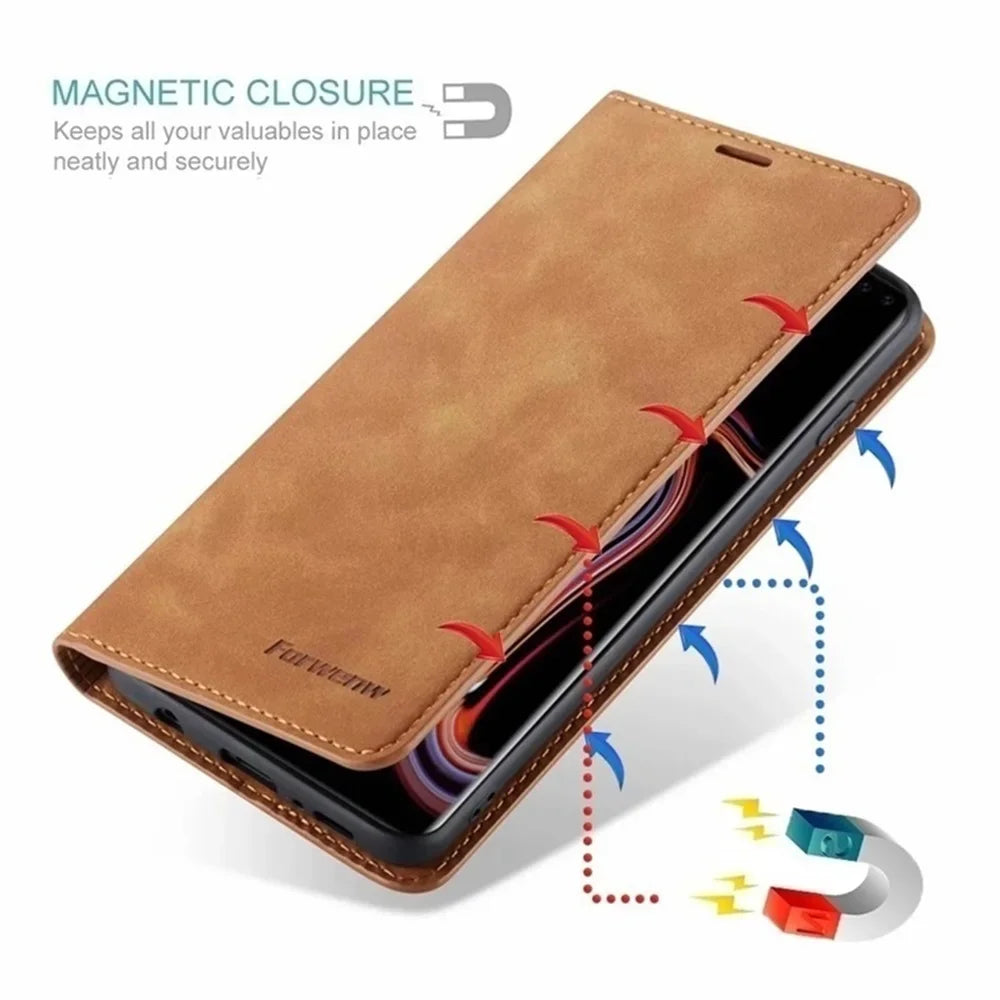 Ultra Slim Leather Wallet Style Case for Samsung A71 A51 A72 A52s A12 A21s S10e Note 20 S21 Ultra S20 FE S10 Plus Flip Cover A70 A50 S9 S8 S7 Cover