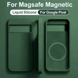 Magnetic liquid silicone phone cases for Google Pixel devices compatible with MagSafe technology.