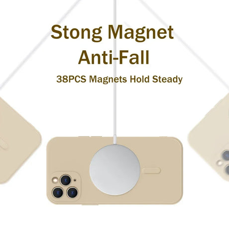 Magnetic charging pad for a smartphone with anti-fall protection using 38 magnets.