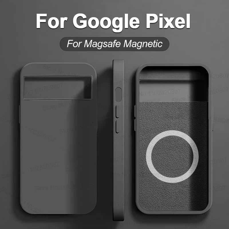 Luxury MagSafe Silicone Case For Google Pixel 8 7 6 Pro Magnetic Wireless Charge Bumper Cover