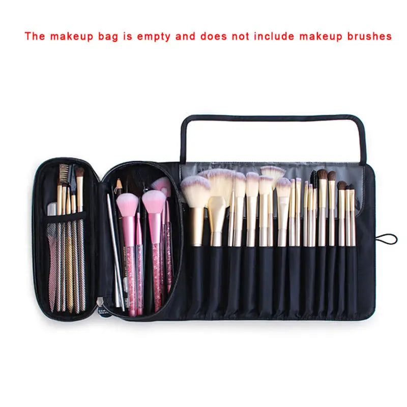 the makeup bag is empty and not made brushes