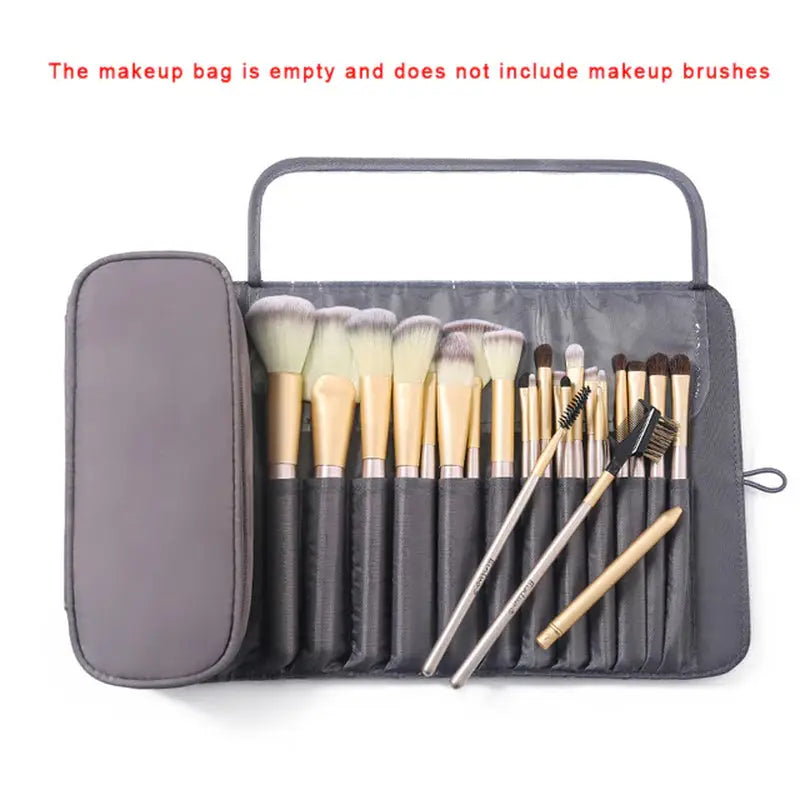 the makeup bag is empty and not included brushes