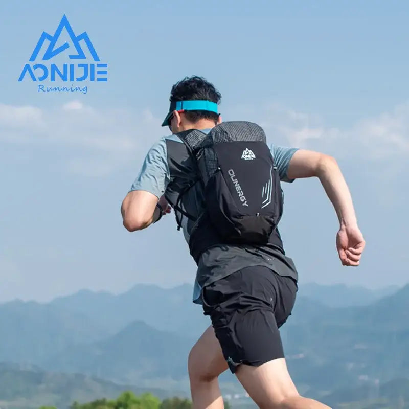 a man running on a mountain trail