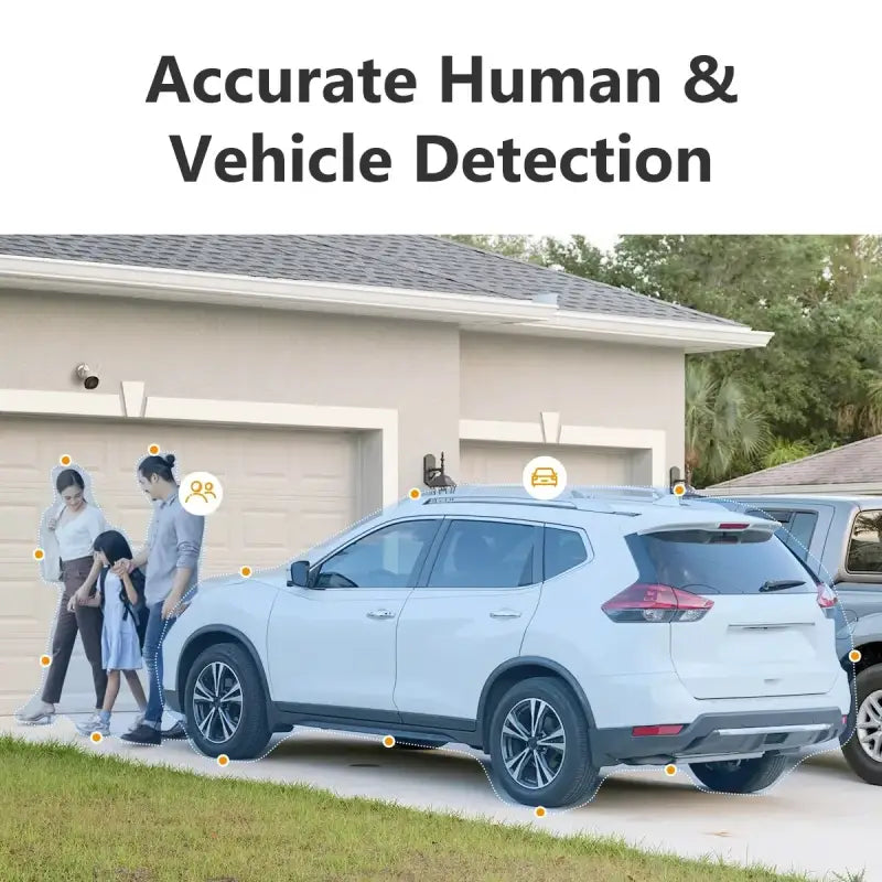 a man and woman are standing in front of a car with the words acuten and vehicle det