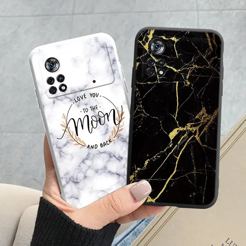 marble phone case with gold foil