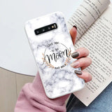 marble phone case with i love you to the moon and back design