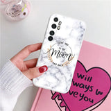marble phone case with love you to the moon and back