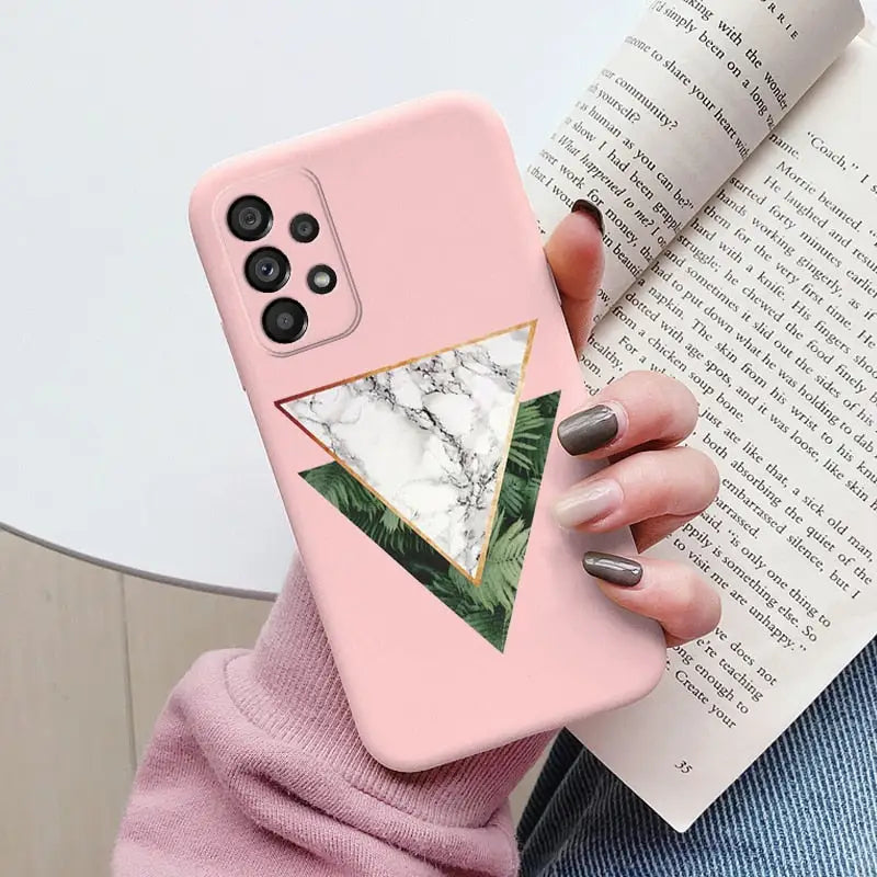 marble triangle phone case
