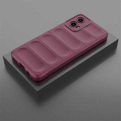 Maroon phone case with padded back.
