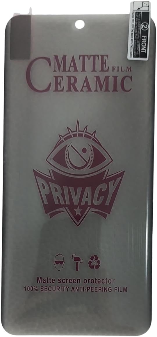 A matte ceramic privacy screen protector for a mobile device.